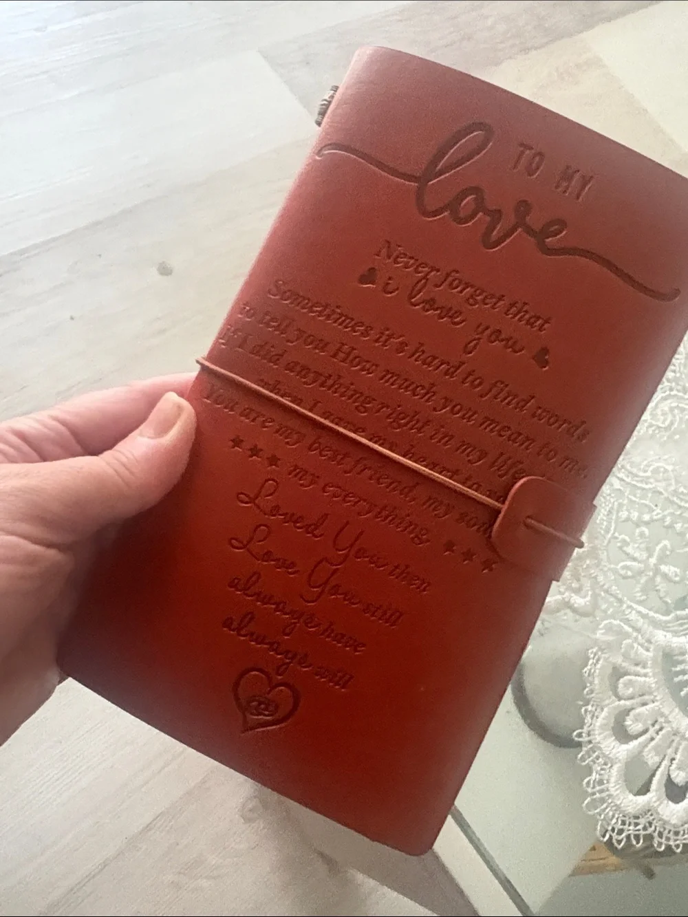To My  Love You... .Engraved Leather Journal Notebook new